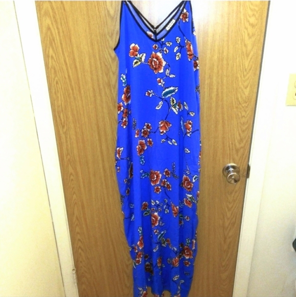 Eyeshadow Ed Hardy Strappy Pockets Casual Floral Maxi Dress Medium M Gladiator - Picture 1 of 6